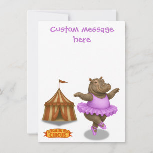 Circus hippo. Add your own message. Thank You Card