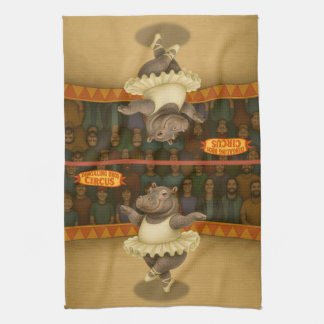 Circus hippo kitchen towel