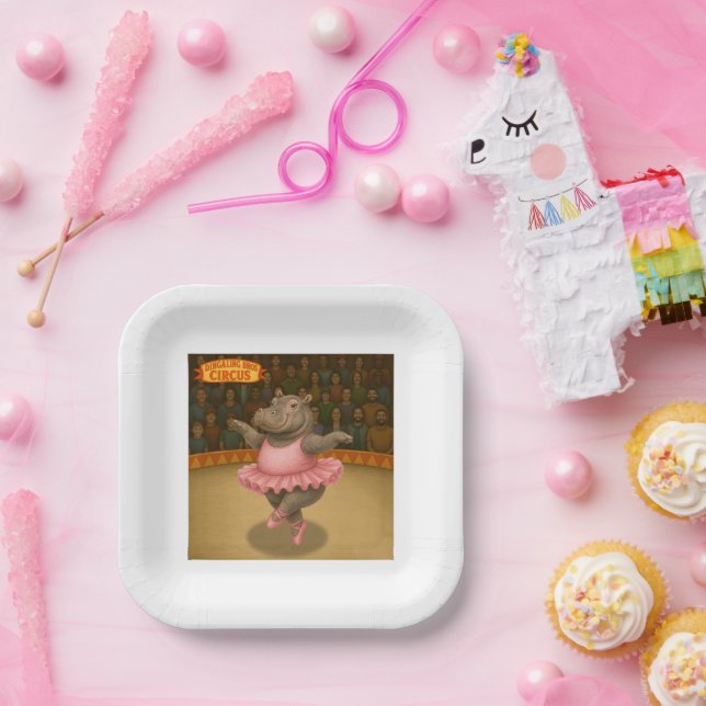 Circus hippo paper plate (Party)