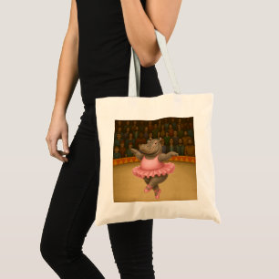 Circus hippo tote bag