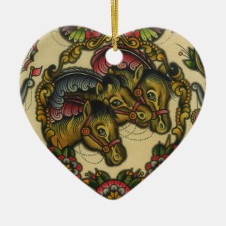 circus horses ceramic ornament