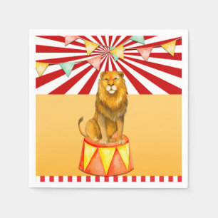 Circus Lion Carnival Baby Shower Birthday Party Napkin