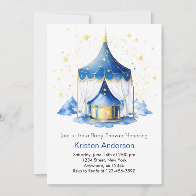 Circus Magic Meadow Adventure Boy Baby Shower Invitation (Front)