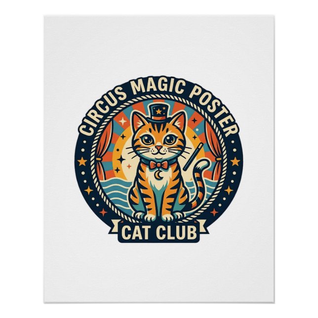 Circus Magic Poster Cat Cute Kitty Design - Circus (Front)