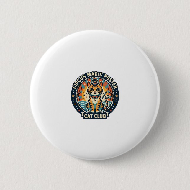 Circus Magic Poster Cat Cute Kitty Design - Circus 2 Inch Round Button (Front)