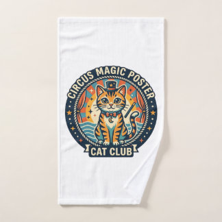 Circus Magic Poster Cat Cute Kitty Design - Circus Hand Towel