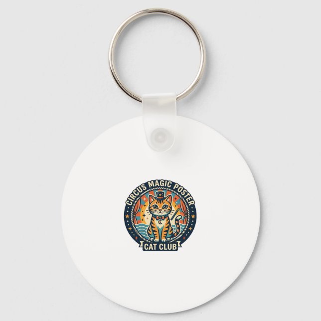 Circus Magic Poster Cat Cute Kitty Design - Circus Keychain (Front)