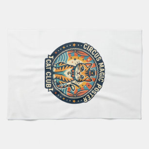 Circus Magic Poster Cat Cute Kitty Design - Circus Kitchen Towel