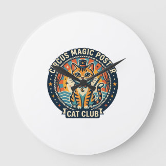 Circus Magic Poster Cat Cute Kitty Design - Circus Large Clock