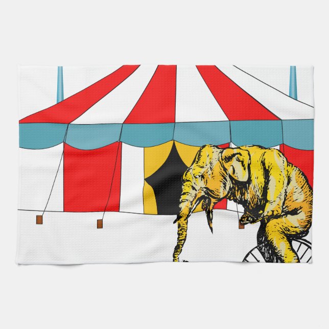 Circus Memorabilia In Memory of Circus Elephants Kitchen Towel (Horizontal)