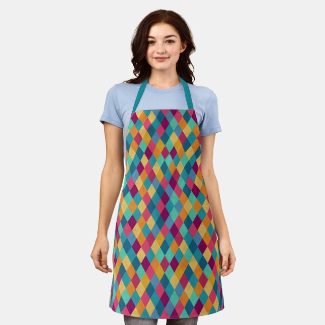 Circus Multicolor Rhombuses Apron (Worn)