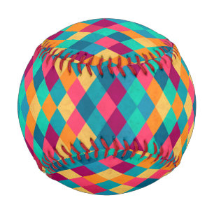 Circus Multicolor Rhombuses Baseball