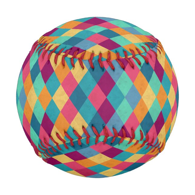 Circus Multicolor Rhombuses Baseball (Front)