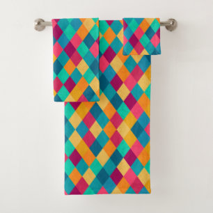Circus Multicolor Rhombuses Bath Towel Set