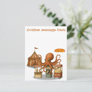 Circus octopus. Add your own message. Card