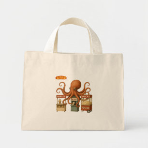 Circus octopus mini tote bag