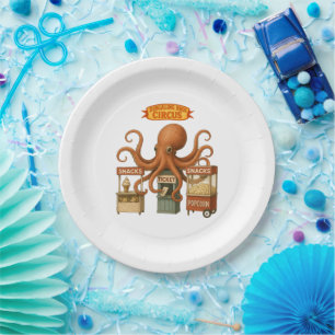Circus octopus paper plate
