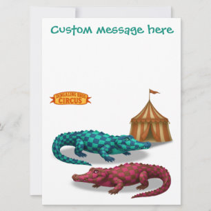 Circus painted crocodile. Add your own message.