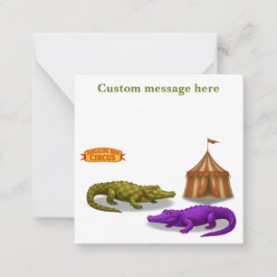 Circus painted crocodile. Add your own message. Card