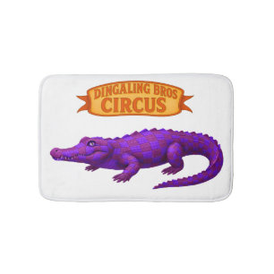 Circus painted crocodile Bath Mat