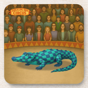 Circus painted crocodile coaster