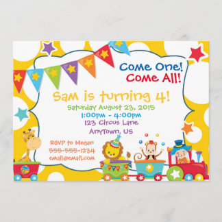 Circus Party Custom Birthday Invitation
