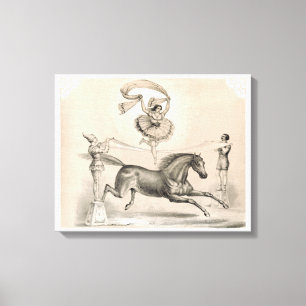 Circus Performer Jumping Over A Large Ribbon Canvas Print