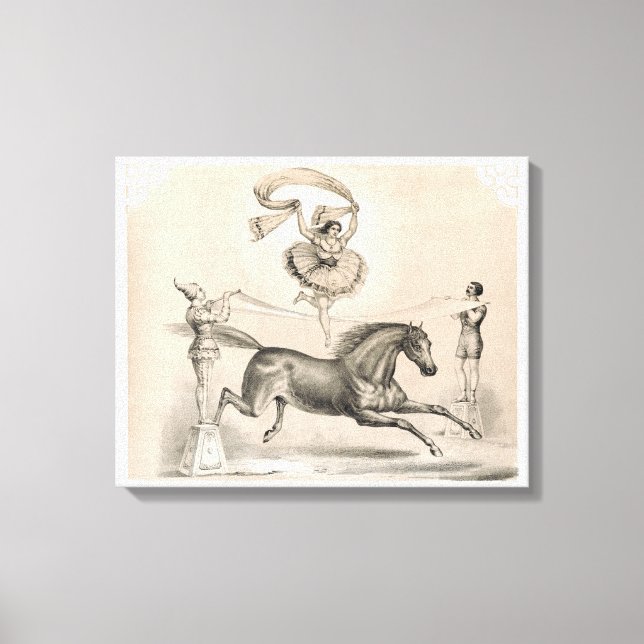 Circus Performer Jumping Over A Large Ribbon Canvas Print (Front)