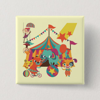 Circus Performers 2 Inch Square Button
