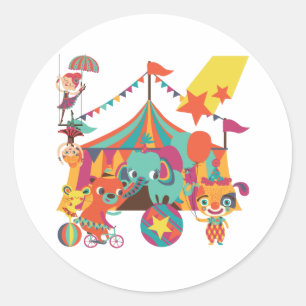 Circus Performers Classic Round Sticker