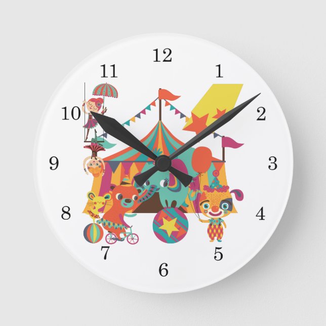Circus Performers Round Clock (Front)