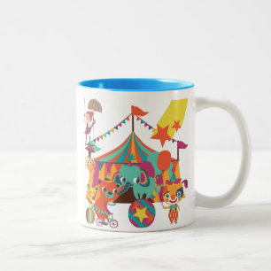 Circus Performers Two-Tone Coffee Mug