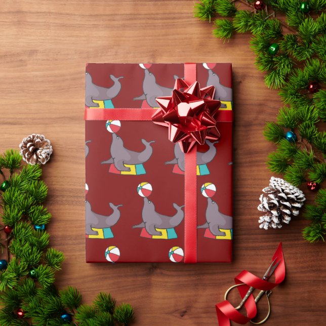 Circus Performing Seal Wrapping Paper (Holiday Gift)