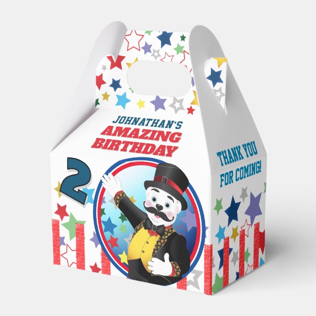 Circus Polar Bear Ringmaster Favor Boxes (Front Side)
