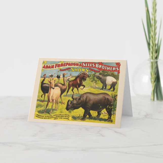 Circus Poster For Adam Forepaugh & Sells Brothers Card (Front)