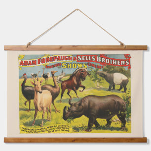 Circus Poster For Adam Forepaugh & Sells Brothers Hanging Tapestry