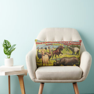 Circus Poster For Adam Forepaugh & Sells Brothers Lumbar Pillow