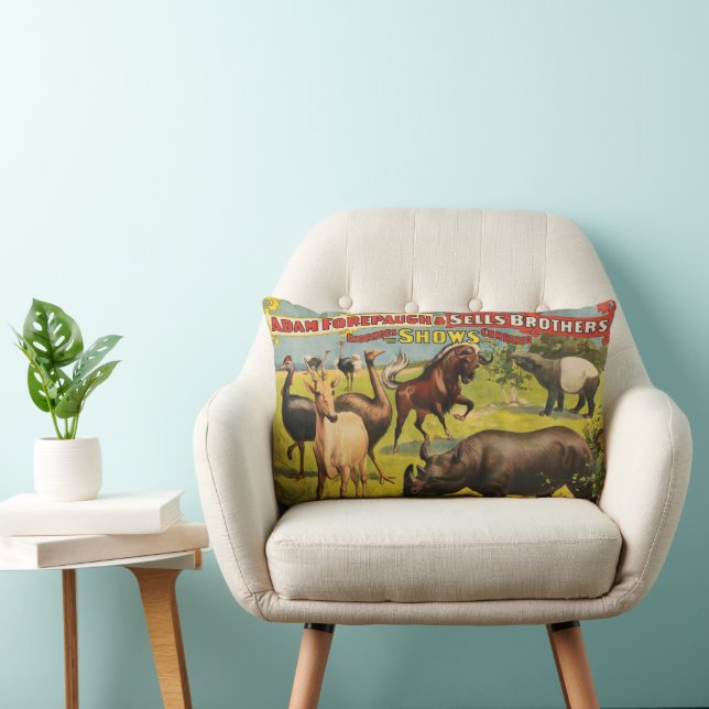 Circus Poster For Adam Forepaugh & Sells Brothers Lumbar Pillow (Chair)