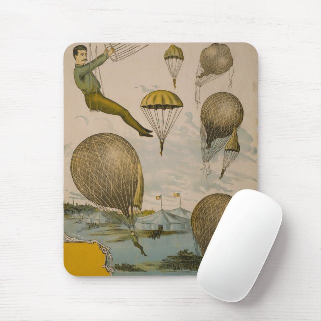 Circus Poster Of An Aerial Balloon Performance Mouse Pad (With Mouse)