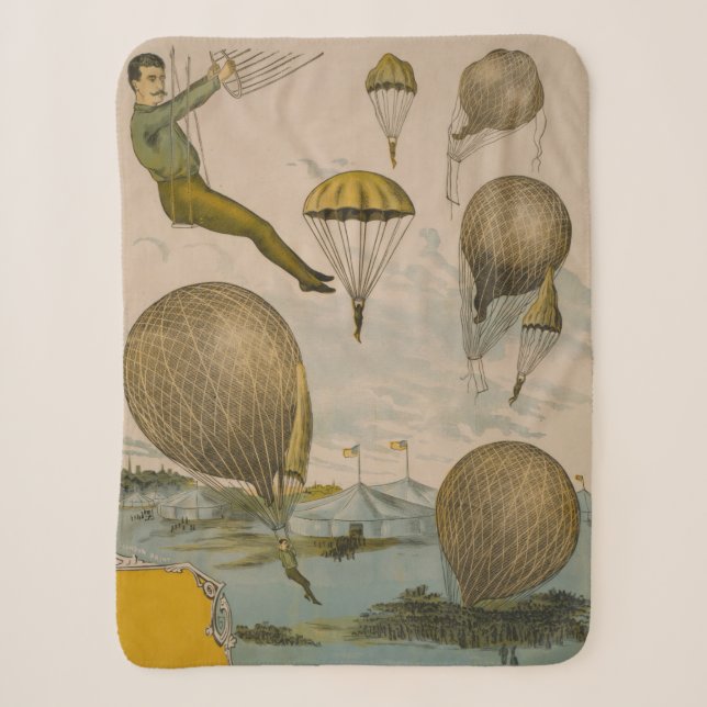 Circus Poster Of An Aerial Balloon Performance Sherpa Blanket (Front)