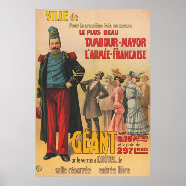 Circus Poster Of Crowd Admiring A French Soldier (Front)
