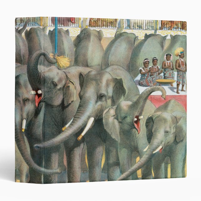 Circus Poster Of Elephants And Animals In Cages Binder (Front/Spine)