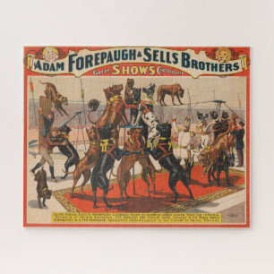 Circus Poster Of Great Danes With Trainer Jigsaw Puzzle