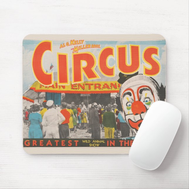 Circus Poster Of People Entering The Big Top Mouse Pad (With Mouse)