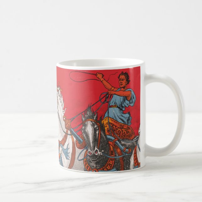 Circus Poster Of Two Men In Chariots Racing Coffee Mug (Right)