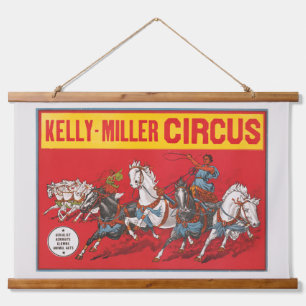 Circus Poster Of Two Men In Chariots Racing Hanging Tapestry