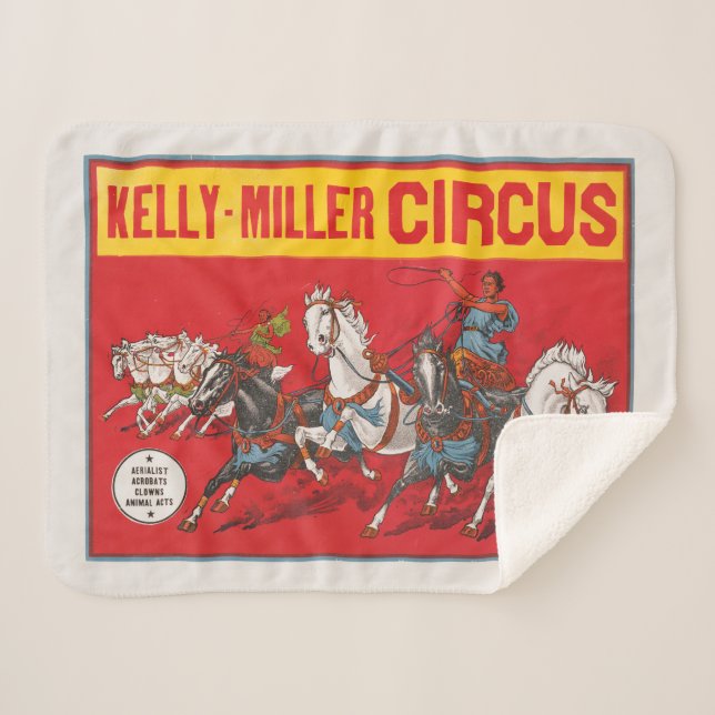 Circus Poster Of Two Men In Chariots Racing Sherpa Blanket (Front (Horizontal))
