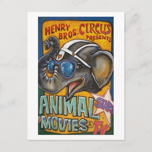 Circus Poster Postcards - Shorty the Elephant (Front)