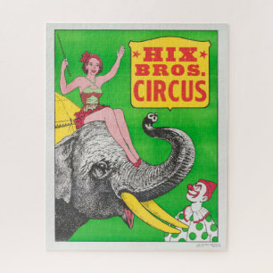 Circus Poster Showing A Woman An Riding Elephant. Jigsaw Puzzle