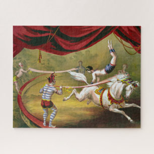 Circus Poster Showing Acrobat Performing On Horse. Jigsaw Puzzle